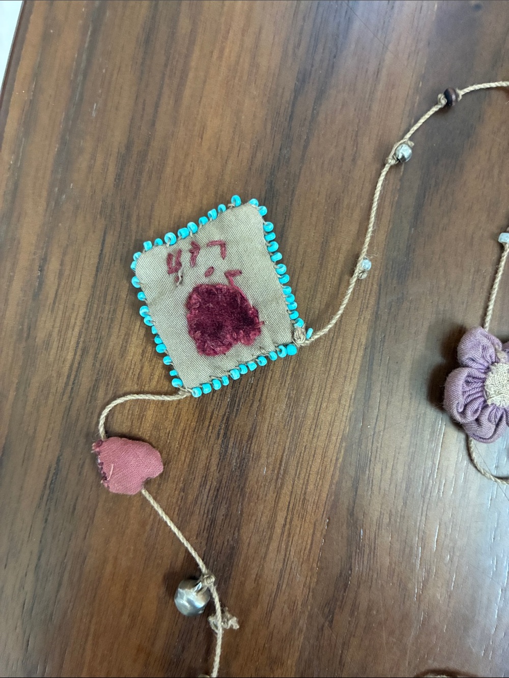 Magnolia Pearl Pink & Turquoise Beaded Long Necklace - Picture 4 of 6